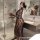 Sexy lace nightwear set featuring sheer mesh long dress with matching bralette, perfect for women seeking elegant sleepwear.