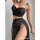 Sexy lace chemise with sheer long slip dress featuring high-quality peekaboo slit and push-up straps.
