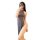 A woman poses with a smartphone, wearing a dark gray qiaozi sexy high-slit long dress robe. the dress features a high necklin...