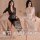 Sexy lace strapless pajamas with side slits, elegant lace design, perfect sleepwear for women.