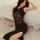 Seductive lace evening dress for women, sexy long bodycon party dress with sheer design and thigh-high slit, perfect for date...