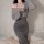 Seductive lace tie-up backless sheer long nightgown, pure temptation sleep dress for women, elegant design with ruched bodice...