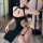 Seductive qipao lingerie dress featuring a sexy split design, long flowing gown perfect for nightwear and role play.