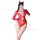 Sexy christmas bodysuit for women - long sleeve lace cut-out holiday lingerie with backless design