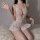 Sexy lace bodysuit with open-crotch design, featuring sheer mesh fabric and intricate lace patterns for a luxurious look. per...