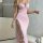 Sexy lace mesh slip dress with underwire bra, sheer floral print, long strapless evening gown for women.