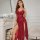 Sexy lace sleepwear set featuring sheer high-slit long nightgown, elegant design with intricate patterns, perfect for evening...