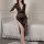Sexy lace split v-neck long nightgown, bodycon design, perfect for womens wholesale cross-border fashion.