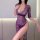 Sexy lace dress with side slit, bodycon fit, elegant design perfect for evening wear or sleepwear.