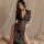 Sexy lace temptation long dress - hot side-slit bodycon costume sleepwear for women, featuring intricate lace design and eleg...
