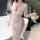 Sexy lace temptation long dress - side-slit bodycon lingerie nightwear for women, provocative uniform-style sleepwear