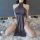Sexy night three chinese-inspired high-slit long dress lingerie, backless role play costume for women, elegant design with sh...