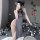 Sexy qipao lingerie dress - high-elastic split long nightgown with butt-revealing cutout for women, summer role play out