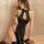 Sexy qipao lingerie dress - high-waisted slit long robe with butt-cleavage, stretchy plus size temptation sleepwear