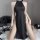 Sexy qipao lingerie dress - high-elastic split long nightgown with butt-revealing cutout for women, summer role play out