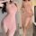 Sexy sheer mesh long nightgown with sensual skin-tone lace design, romantic sleep dress for women featuring elegant slits and...
