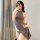 Sexy high-slit long dress lingerie for women, backless cheongsam style with thigh-high cut, perfect for role play and sleepwe...