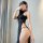 Sexy high-slit long dress with backless design, perfect for sleepwear or role play costumes.