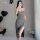 Sexy split long nightgown - hot strapless lingerie dress for role play & nightclub outfits, showcased by shuoyao with elegant...