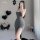 Sexy split long nightgown - hot strapless lingerie dress for role play & nightclub outfits, showcased with elegant design and...