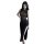 Elegant black bodycon dress with sheer mesh design and thigh-high slit, perfect for nightclub wear and special occasions.