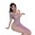 Elegant yeyu purple lace cheongsam dress featuring off-shoulder design, high slit, sheer fabric, and delicate floral patterns...