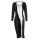 Sexy nightwear dress featuring black and white panels, long sleeves, and a fitted silhouette, perfect for evening events or s...
