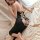 Seductive black lace backless nightgown set featuring long dress with tie-cutouts, perfect for intimate wear or costume outfi...