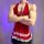 Sexy red lace halter dress with black tulle skirt, perfect for festive occasions or evening wear.