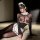 Sexy lingerie set featuring loubie design, openwork maid costume with halter neck and provocative apron, perfect for bold fas...