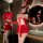 Sexy bunny costume for women featuring red and white outfit with bunny ears, perfect for new year and christmas role play, no...