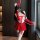 Sexy bunny costume for women featuring red and white outfit with bunny ears, perfect for new year and christmas role play, no...