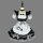 Cute maid costume cosplay dress featuring black and white checkered ruffles, paw prints, and a collar, perfect for anime cat ...