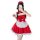 Red maid costume cosplay dress with white apron, perfect for anime cat girl lolita outfits for women.