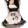 Cute maid costume cosplay dress featuring a black and white checkered apron with paw prints, perfect for anime cat girl lolit...