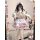 A woman wearing a maid costume cosplay outfit, featuring a cute anime cat girl design with a lolita dress. she holds a fluffy...