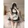 A woman poses in a maid costume cosplay outfit, featuring a cute anime cat girl design with a lolita dress. the ensemble incl...