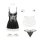 Sexy maid costume lingerie set featuring low-cut dress with lace trim, white apron, stockings, and thong, perfect for cosplay...