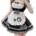 Cute maid lolita dress for girls featuring a black and white checkered apron with cat paw prints, perfect for cosplay outfits...