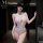 Mandyu sensual lace bodysuit for women - sheer deep v-back transparent sleepwear & provocative uniform-inspired lingerie