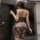 A woman models the mannight qing dynasty silk cheongsam lingerie, featuring sheer lace design with floral patterns, perfect f...