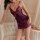 Vibrant purple sheer lace nightwear set with delicate bows, perfect for intimate moments or role play. ideal for date nights.