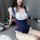 Seductive tight-fitting maid costume set featuring open-crotch design, perfect for party or themed events.