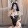 Sexy bunny-themed bodysuit with sheer fabric, lace details, and fluffy pom-poms. perfect for small busts seeking playful allu...