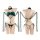 Elegant mannyan bamboo shadow qipao lingerie set - sexy three-piece outfit with sheer sleeves for date night