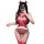 Mannyan christmas lingerie set - sheer mesh halter bodysuit with reindeer antlers for holiday & new year outfits