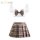 Mannyan christmas sexy u-neck plaid jk skirt with deer print - festive holiday costume skirt