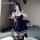 Mannyan cute bunny girl jk uniform set - sexy sweet school skirt & suspender outfit for women, featuring a navy blue sailor-s...