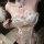 Mannyan floral spring sleep dress for women – split-style cheongsam nightgown with embroidered buttons and elegant lace trim.