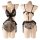 Mannyan leopard lace thong bodysuit set - sexy no-remove intimate outfit for small bust, featuring elegant leopard print and ...